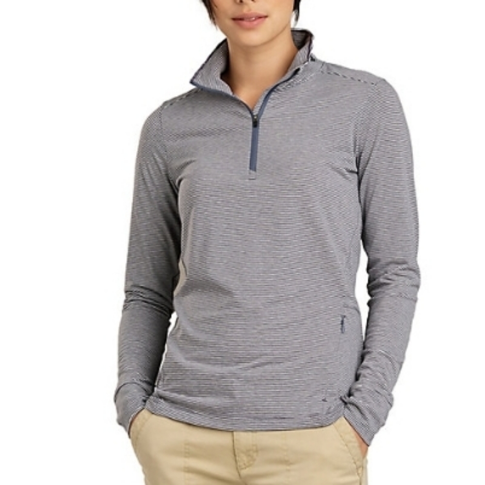 Toad & Co. Insect Shield Debug Swifty 1/4 Zip Pullover M Hiking Coastal Preppy